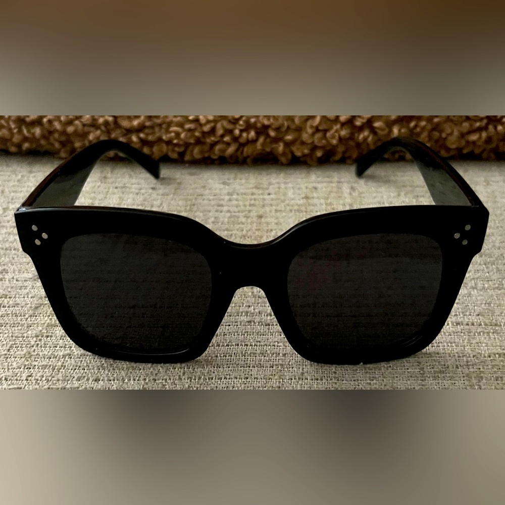 Classic Black Square Sunglasses with Studs